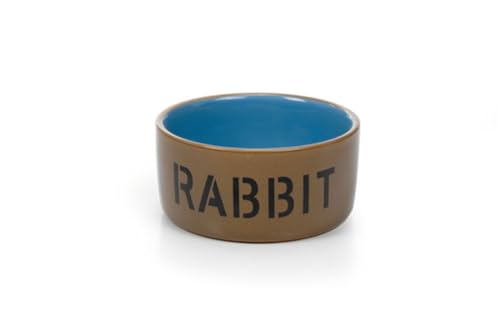 Beeztees 801482 Keramiknapf für Kaninchen - Rabbit, 11.5 cm, beige / blau von BANGBANGSING