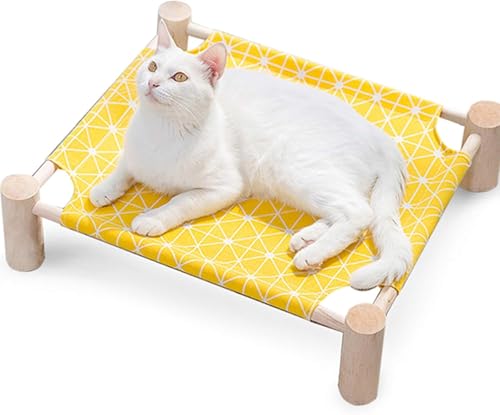 Atmungsaktive Hängematte For Katzennest, Haustier-Campingbett, Hundebett For Draußen, Katzenregalbett, Hängematte For Draußen, Erhöhtes Hundebett, Katzenhängematte, Katzenbett, Katzenschlafbett(D,M) von BANTASE