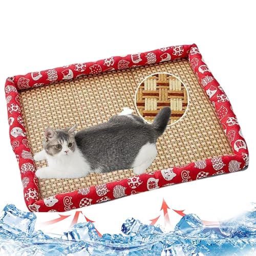 BANTASE Sommer-Haustiermatratze, 63 X 50 cm, Kühlmatte for Hunde/Katzen, Kühlung for Haustierbetten, Faltbar, Reißfest, Ideal, Um Haustiere Kühl Zu Halten(B,L) von BANTASE