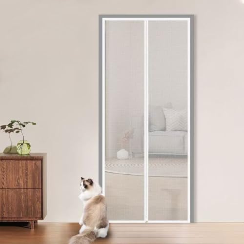 Verbesserte Haustier-Fliegengittertür, Passend For Türgrößen Von 90 X 220 Cm, Verdicktes, Katzenresistentes Netz-Fliegengitter For Wohnzimmer, Schlafzimmer, Küche, Terrasse, Kratzfestes Hunde-/Katzeng Verbesserte Haustier-Fliegengittertür, Passend For Türgrößen Von 90 X 220 Cm, Verdicktes, Katzenresistentes Netz-Fliegengitter For Wohnzimmer, Schlafzimmer, Küche, Terrasse, Kratzfestes Hunde-/Katzeng von BANTASE