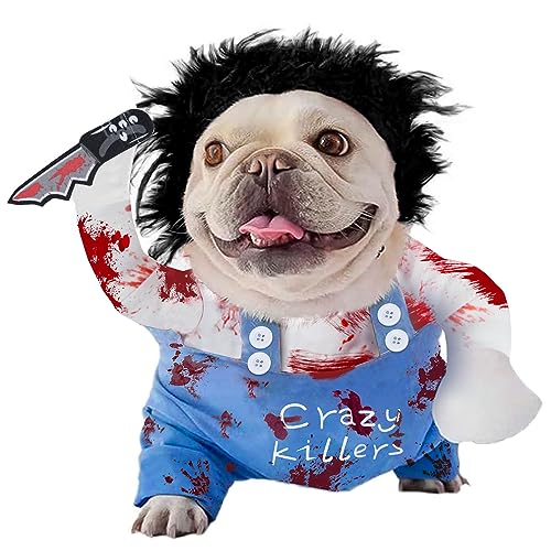 Deadly Dog Halloween Costumes Dog Clothes, Adjustable Halloween Costumes for Dogs Funny pet Wig cat Dog Cosplay Halloween Christmas, Dog Costumes for Small Medium and Large Dogs (X-Large) von BAOBICUTE