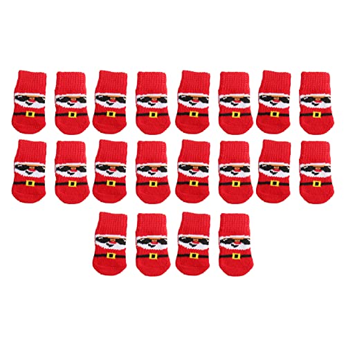 BAOFUYA 20 Stück Weihnachtssocken für Hunde, warme, elastische Schuhe, Weihnachtsmuster, Hunde, Katzen, Kurze Socken, Heimtierbedarf für Weihnachten M von BAOFUYA