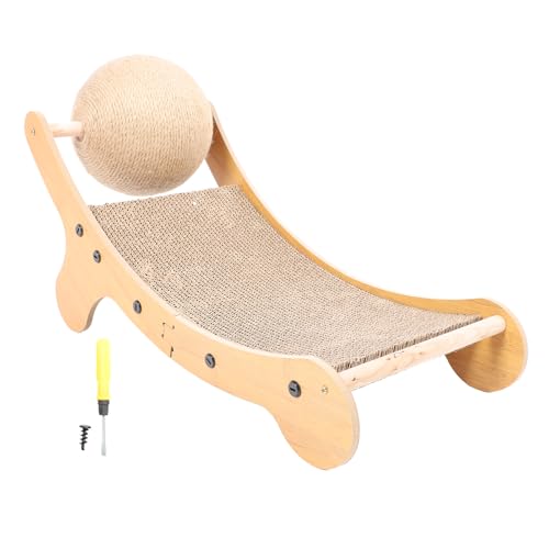 BAOFUYA 3-in-1-Katzenkratzer-Lounge, Geräumiger Katzenkratzbaum aus Karton mit Lounge-Bett und Spielzeugball für Katzen Im Innenbereich, Welpen, Kaninchen von BAOFUYA