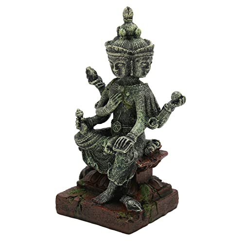 BAOFUYA Aquarium Buddha Statue Harz Buddha Skulptur Meditation Sandstein Buddha Statue Aquarium Dekor für Unterwasser Zubehör von BAOFUYA