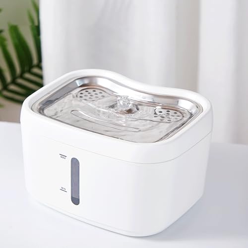 BAOFUYA Automatischer Wasserspender für Haustiere, 2,5 L, 3000 MAh, Batterie, Automatische Erkennung, Zirkulierender Katzentränkebrunnen für Haustiere Im Innenbereich von BAOFUYA