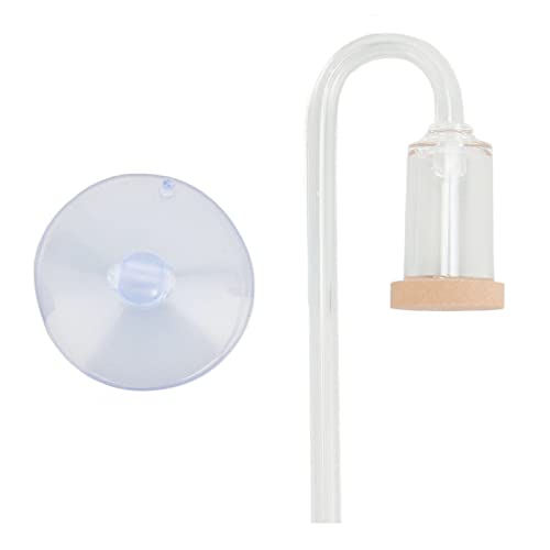 BAOFUYA CO2-Diffusor aus Glas, Schmaler CO2-Refiner für Aquarien mit Saugnapf, Zubehör für Bepflanzte Aquarien, Transparentes Glas, CO2-Refiner für Aquarien (M) von BAOFUYA