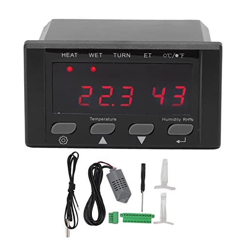 BAOFUYA Ei-Inkubator-Temperatur-Feuchtigkeitsregler Fahrenheit Celsius Digitaler Ei-Inkubator-Thermostat für Reptilien-Geflügel mit Zwei Anzeigen von BAOFUYA