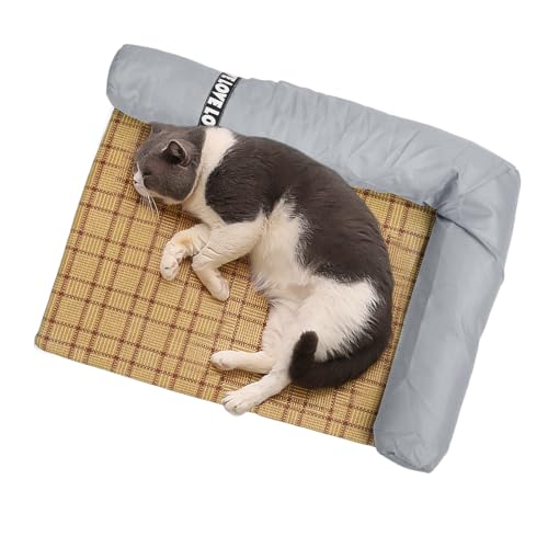 BAOFUYA Hunde-Kühlbettmatten, Tragbare, Robuste Welpen-Kühldecke, Schlafmatte, Sommer-Katzenbett für Zuhause, Reisen, Fahrzeug (Gray) von BAOFUYA