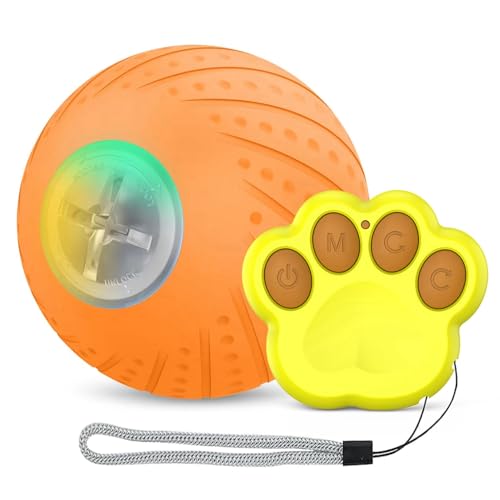 BAOFUYA Hundetrainingsball, Unzerstörbarer Interaktiver Hundekauball für Kleine, Mittelgroße Hunde, die Apportieren und Apportieren Spielen (Ferngesteuerter Ball #-C) von BAOFUYA