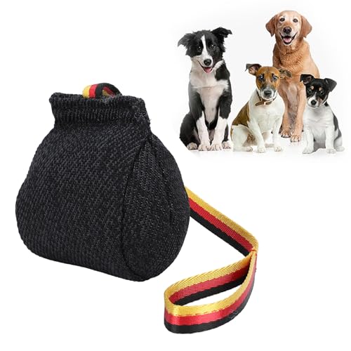 BAOFUYA Interaktiver Hundetrainingsball, Reduziert Ängste, Hundeball, Zieh- und Wurfspielzeug, Welpen-Kauspielzeug Zum Belohnungs-Apportieren, Hundeball Am Seil (Black) von BAOFUYA