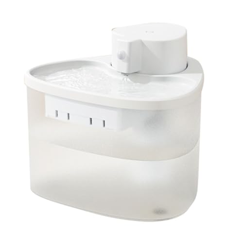 Smart Sensing Katzenwasserbrunnen mit Bewegungssensor, 4 L 135 FL Oz, Kabellos, Automatische Zirkulation von Fließendem Wasser für Sauberes Trinken, Geeignet für Katzen (White) von BAOFUYA