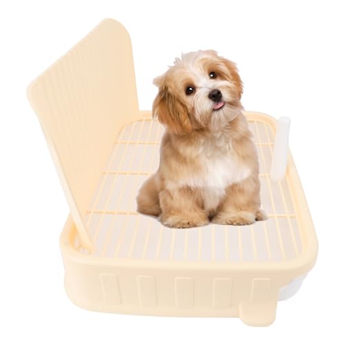 BAOFUYA Töpfchen -Trainings -Toilette, Großer Größe Easy Cleanup Leck Proof Haustiertrainingstablett für Mittelgroße Hunde Innenräume (Beige) von BAOFUYA