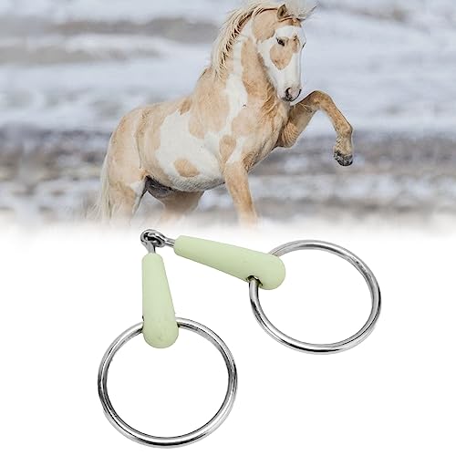 BAOFUYA Trense für Pferde, mit Gummi Umwickelter Edelstahl mit Losem Ring, Pferdegebiss mit Losem Glied, Pferdegebiss mit Apfelgeschmack für Pferdetraining und Reiten von BAOFUYA