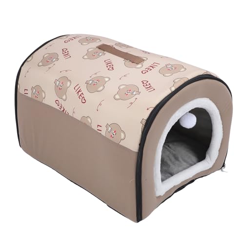 BAOFUYA Winter-Hundebett, Selbstwärmend, Welpenhaus, Gemütliches Katzenschlafzelt, Faltbare Hundehütte, Zwinger-Bettmatte mit Kissen, Haustierhöhlenbett, Warmes Katzenbett für Kleine, (L) von BAOFUYA