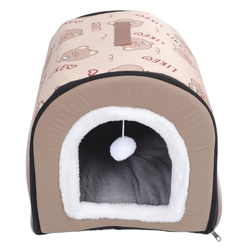 BAOFUYA Winter-Hundebett, Selbstwärmend, Welpenhaus, Gemütliches Katzenschlafzelt, Faltbare Hundehütte, Zwinger-Bettmatte mit Kissen, Haustierhöhlenbett, Warmes Katzenbett für Kleine, (M) von BAOFUYA