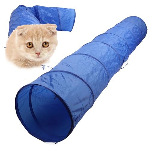 Faltbarer Hunde-Agility-Tunnel, Robuster Oxford-Stoff, Haustier-Trainings übung, Portable, Skills-Aktivität, Blaue Farbe, Einfache Aufbewahrung mit Trage Tasche von BAOFUYA