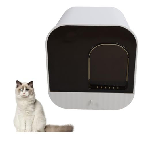 BAOFUYA Geschlossene Katzentoilette, Große Katzentoilette mit Schublade und Schublade, Katzentoilette mit Schublade für Einfache Reinigung (White) von BAOFUYA