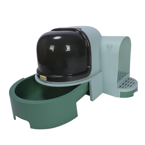 Große Geschlossene Katzenratschachtel, Faltbare überdachte Toilettenschubladen -Katzenstreu -Katzentoilette mit Deckel Einfach (Green) von BAOFUYA