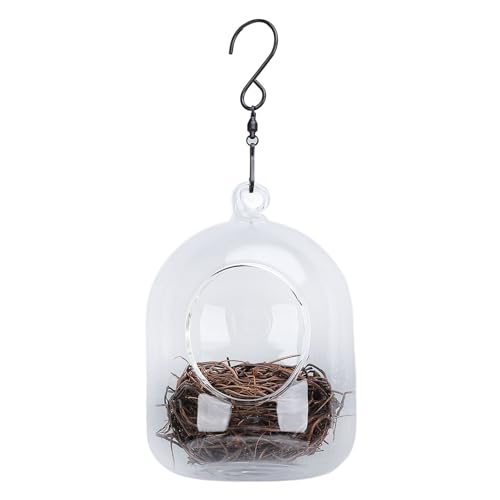 Hängendes Kolibri-Nest, Transparentes Glas und Haken-Design, Einfaches, Stilvolles Hängendes Vogelhaus für Draußen, Garten, Innen- und Außendekoration von BAOFUYA