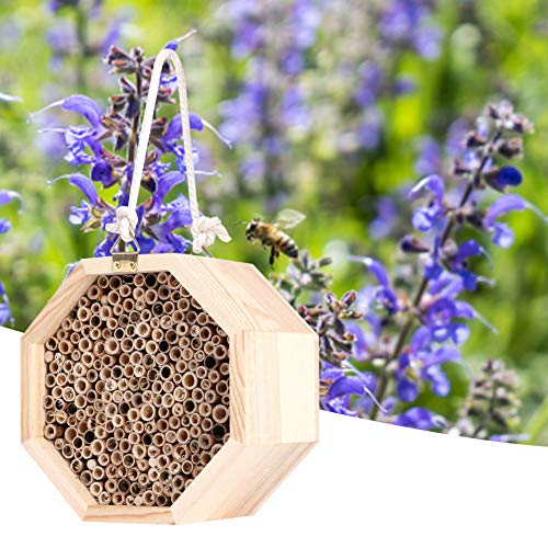 BAOFUYA Insekten- und Bienenhotel aus Holz, Insektenhaus aus Holz, Gartenunterstand, Nisthabitat, Wildbienenhaus, Insektenheim, Insektenhotel für Marienkäfer, Schmetterlinge von BAOFUYA