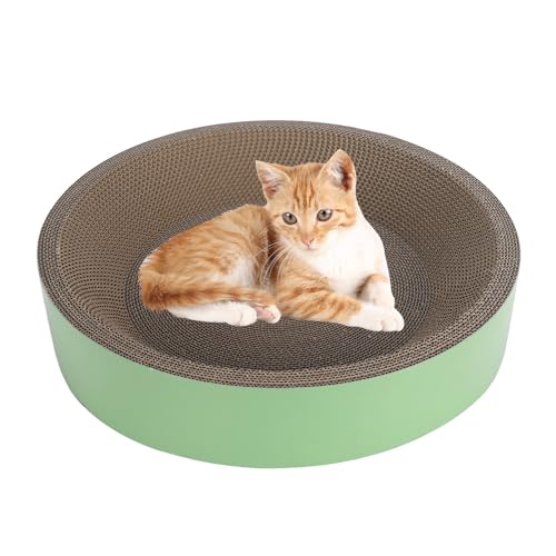 Katzenkratzbrett, Wellpappe Interaktive Katzenkratzunterlage Katzenmöbel für Indoor-Katzen Schlafen (Grün) von BAOFUYA