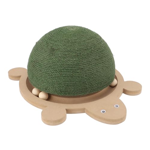 Katzenkratzkugelspielzeug, Hölzerne Basiskätzchenform Kratzer Sisal Katze Kratzer Rotatierbarer Ball Interactive Massive Holzkratzer für Katzenkätzchen mit Rollschienenspielzeug von BAOFUYA