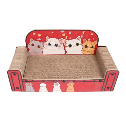 Katzenkratzsofa, Großes Katzenkratzsofa mit Dreilagigem Wellpappe-Katzenkratzer-Karton, Katzenkratzer-Lounge-Couch-förmiges Katzenkratzbrett (L 45 cm) von BAOFUYA