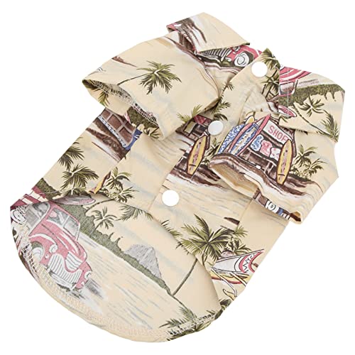 Sommer Haustierhemden Hawaiian Style Hunde T -Shirt Tropisches Thema Bequemes Baumwollmaterial für Kleine Bis Mittlere Haustiere (XL) von BAOFUYA