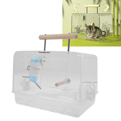 Tragbare Kleine Hamster Carry Box, Multifunktionales Design Geräumiger Innerer Transparenter Acrylhamsterträger -Käfig für Rennmäuse Meerschweinchen von BAOFUYA