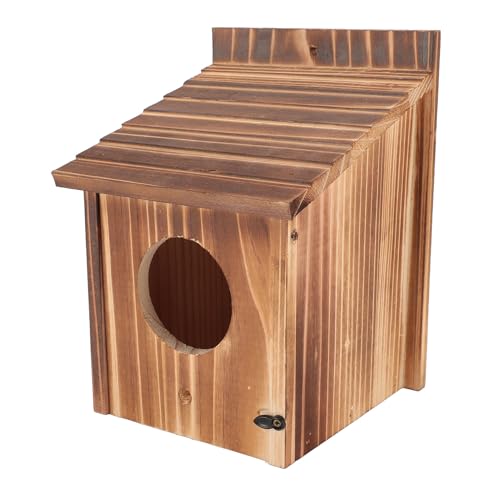 Vogelhaus, Nistkasten, Vogelhäuschen, Futterspender, Holz, Mehrzweck-Vogelnistkasten mit Sitzstange für den Garten, Balkon Im Freien von BAOFUYA