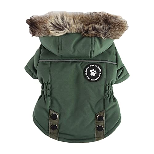 BAOK Fleece-Hunde-Hoodie für kleine - Winddichte warme Dicke Hundejacke,Warme Hundekleidung für den Außenbereich, warme Welpenjacke für kaltes Wetter, Winterjacke für kleine mittelgroße Hunde von BAOK