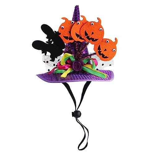 BAOK Haustier-Halloween-Mütze - Hunde- und Katzenkostümhut,Weiches Haustier-Bandana mit Fledermaus-Kürbis-Muster, Halloween-Party-Kostümzubehör für mittelgroße kleine Haustiere und Katzen von BAOK