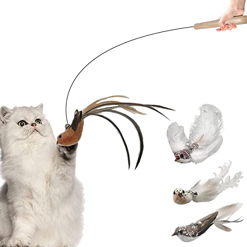 BAOK Interaktives Katzenspielzeug | Kätzchenspielzeug für Indoor-Katzen – Katzenzubehör Zauberstab Kätzchen Spielzeug für Indoor-Katzen zum Spielen von Verfolgungsübungen von BAOK
