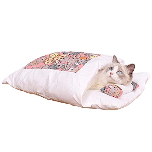 BAOK Katzenbett-Matte, abnehmbar, waschbar, Haustier-Schlafsack, Haustierbett für Katzen und kleine Hunde, selbstwärmend, Katzenhöhle, Bett, Winter, Haustierbedarf von BAOK