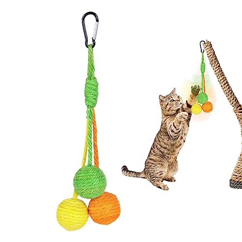 BAOK Katzenkratzball | Sisal-Kratzball - Kaubares und interaktives Katzen-Sisal-Seil-Ballspielzeug, Katzen-Sisal-Ball für kleine große Kätzchen, Welpen, Katzen und Haustiere im Innenbereich von BAOK