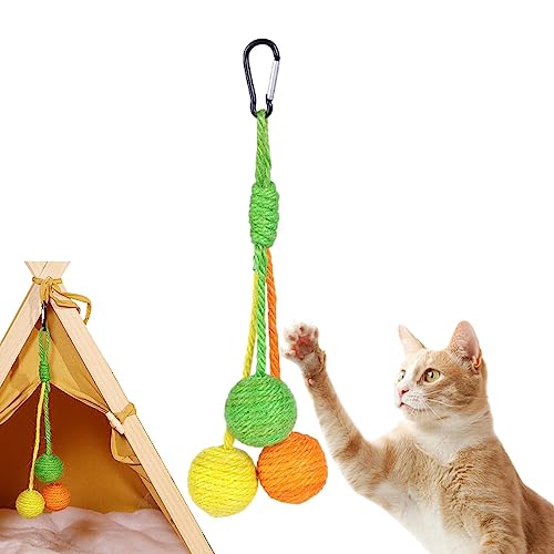 BAOK Sisalball für Katzen, kaubarer Kratzbaum für Kätzchen, kaubarer und interaktiver Sisalseilball für Katzen, Sisalball für den Innenbereich, kleine große Kätzchen, Welpen, Katze, Haustier von BAOK