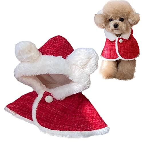 Hundeumhang Haustier Kostüme | Weihnachten Haustier Weihnachtsmann Umhang | Niedlicher Haustier Umhang mit Hut, Weihnachten Kätzchen Welpen Kostüme Cape Set Baok von BAOK