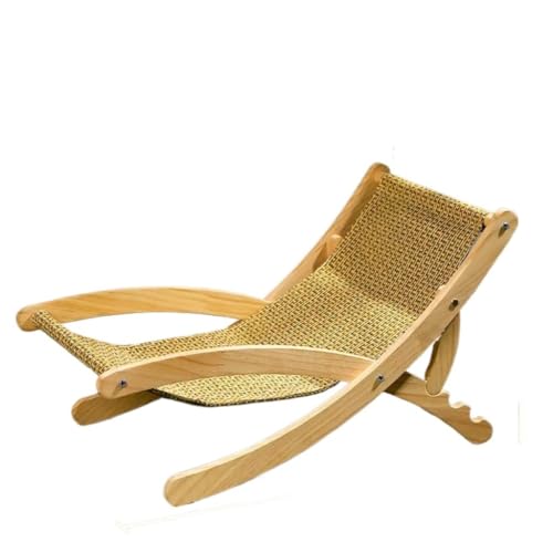 BAOSHUPINGY Hundeliege Cat Sofa Recliner Chair Sisal Scratch-Resistant Foldable Cat Scratching Board Solid Wood Cat Bed Adjustable Cat Bed Haustierbett(B) von BAOSHUPINGY