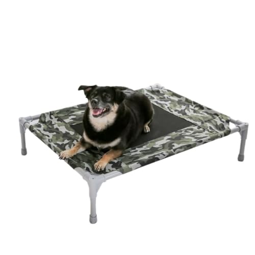 BAOSHUPINGY Hundeliege Haustierbett Feuchtigkeitsbeständiges, atmungsaktives Bodenbett Erhöhtes Bett Abnehmbares und waschbares Feldbett Hundebett Haustierbett(4,S(58 * 45 * 19cm)) von BAOSHUPINGY