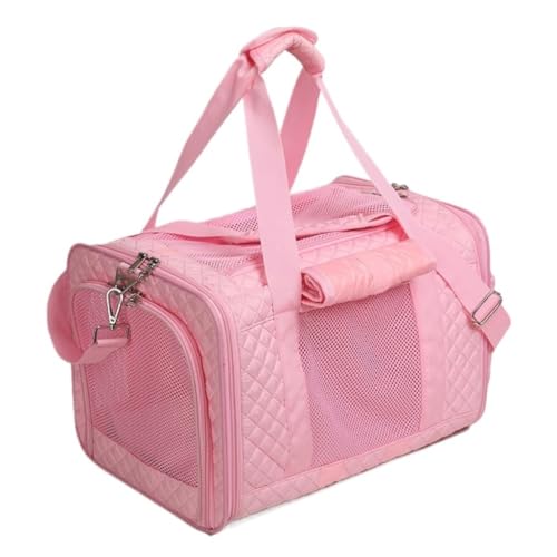 Katzentasche Modische Und Vielseitige Haustier-Katzentasche, Faltbare Haustier-Reisehandtasche, Multifunktionale Aufbewahrungs-Katzentasche for Haustierautos Rucksäcke(Color:Pink) von BAOSHUPINGY