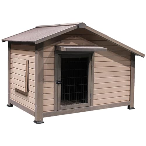 Katzenvilla Katzen- und Hundehaus aus massivem Holz for den Außenbereich, Katzennest, Katzenkäfig, Katzenzimmer, Hund, mittlerer Hund, Innenhof, Villa, allgemein Katzenhaus(Size:XL) von BAOSHUPINGY