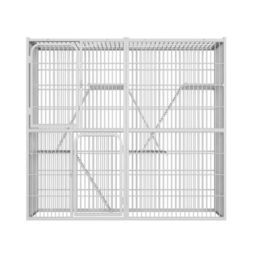 Katzenvilla Katzenkäfig, Freiraum, Katzenkäfig, Villa, dreistöckig, for den Haushalt, Katzenhaus, Katzenhaus, Katzenschrank, Katzennest, Katzenklettergerüst Katzenhaus(Color:White,Size:92*58*66cm) von BAOSHUPINGY