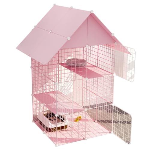 Katzenvilla Katzenkäfig Katzenvilla Dreistöckiger Katzenkäfig for den Haushalt Zweistöckiger Haustierkäfig Katzenhaus for den Innenbereich Katzenhaus Katzenzucht Katzennest Katzenhaus(Size:4) von BAOSHUPINGY