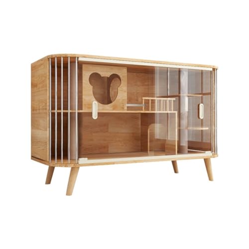 Katzenvilla Katzenschrank aus massivem Holz for den Innenbereich, Katzenvilla, gemeinsamer TV-Schrank for Haustiere, doppelschichtiger Katzenkäfig, Katzenhaus Katzenhaus(Size:A) von BAOSHUPINGY