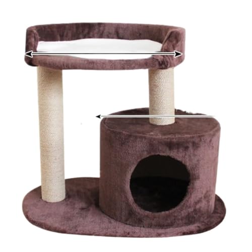 Kratzbaum Katzen-Klettergerüst, Katzenregal, Holz, Kleines Nest, Klettergerüst, Matratze, Zubehör for Große Katzen, Rosa Säule, Warm Kratzbaum FüR Katzen (Color : Brown, Size : A) von BAOSHUPINGY