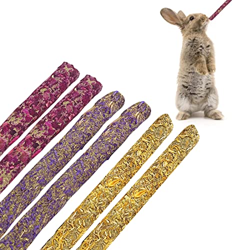 Timothy Heu Sticks,6PCS Kaninchen Spielzeug Kauspielzeug,Hamster Kauspielzeug,Heu Sticks Ratten,Kaninchen Kauspielzeug,Heu Sticks Kaninchen,Timothy Heu Sticks,für Häschen Hamster Chinchillas von BAOSROY