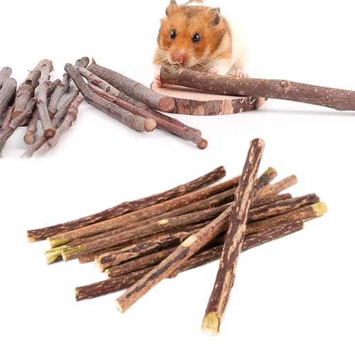 Kaninchen Kauspielzeug,200g Timothy Heu Sticks,Hamster Kauspielzeug,Kaustock,Kauspielzeug für Kaninchen,Apfelstab,Kauspielzeug,Backenzahn und Zähneknirschspielzeug für Kleine Haustiere von BAOSROY