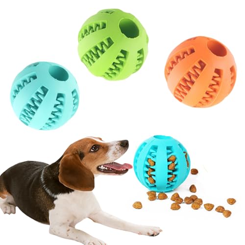 Hundeball für Kleine Große Hunde,3pcs Futterball für Hunde,Hundeball für Kleine Mittelgroße Große Hunde,Hundespielzeug Intelligenz Ball,Denta Fun Ball,für Hunde Ball mit Zahnreinigung Spielzeug von BAOSROY