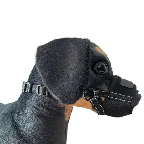 BARDIMIES Maulkorb für Hunde, Nylon, atmungsaktiv, schwarz, Größe verstellbar für kleine, mittelgroße und große Hunde, bequeme und sichere Passform, Schnauzenabdeckung für Langnasenhunde von BARDIMIES