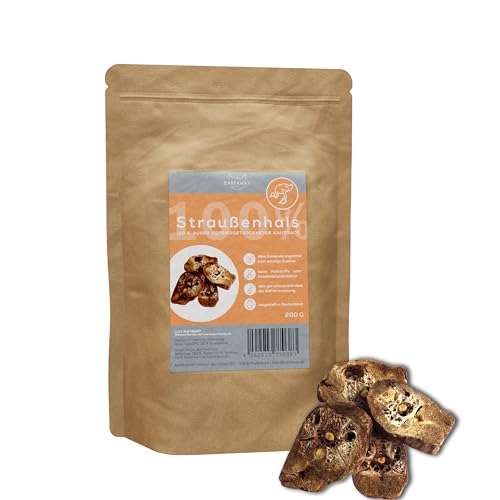 BARFAWAY Straußenhals, gefriergetrockneter Kausnack für Hunde, allergikerfreundlich, 100% natürlich ohne Zusätze, Deutsche Herstellung, geruchsneutral, 200 g von BARFAWAY